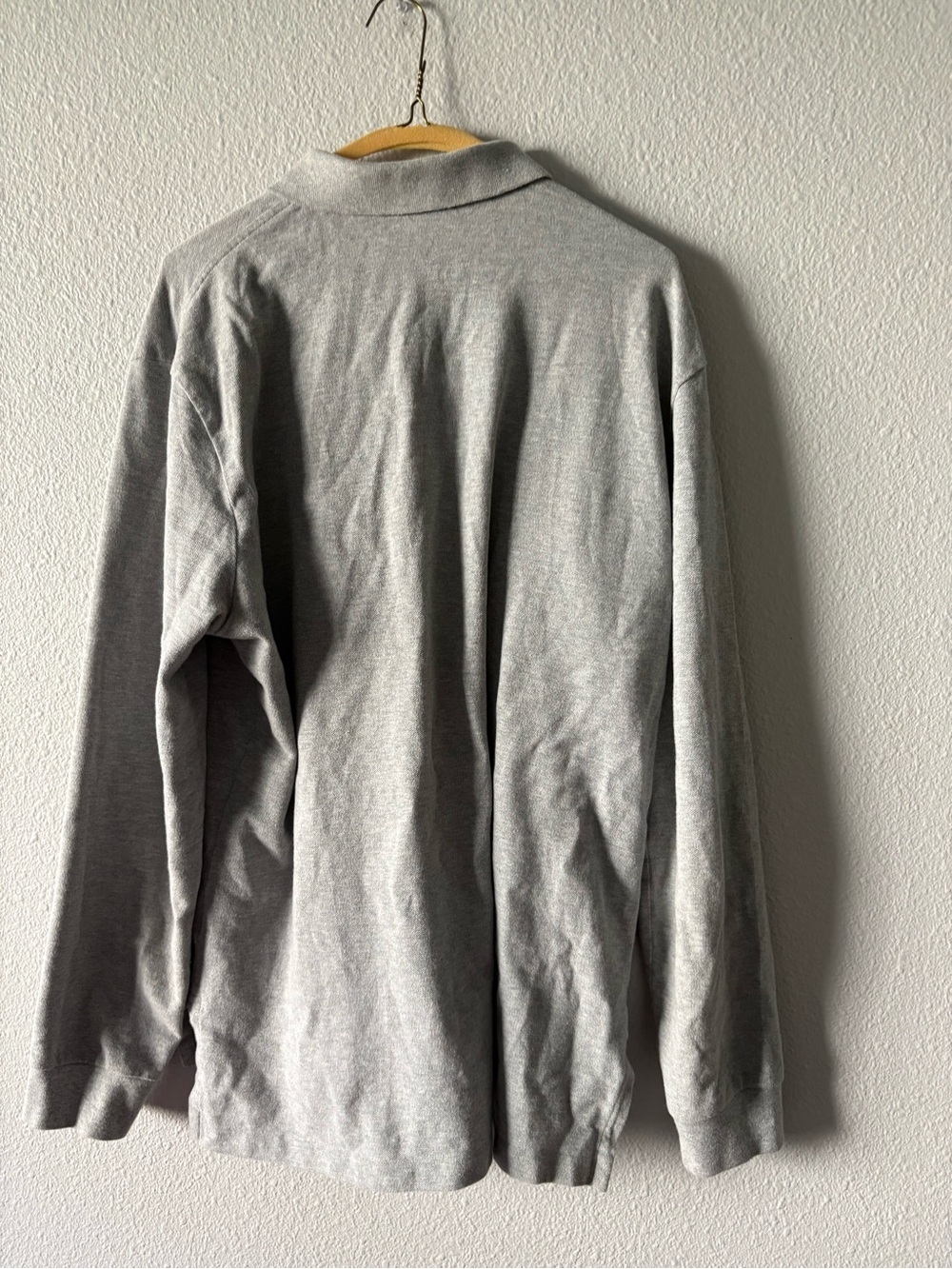 Ralph Lauren Long-Sleeve Polo Shirt - Light Gray with Navy Pony - Picture 6 of 6